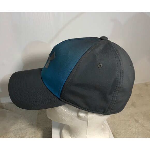 Under Armour Baseball Cap Hat Blue Teal & Dark Gray Md/Lg Stretch Fit - Picture 3 of 11